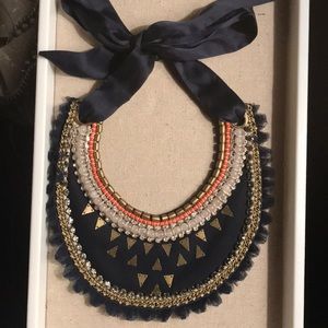 Stella and Dot silk bib necklace